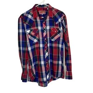 Vintage Ely Plains Plaid Pearl Snap